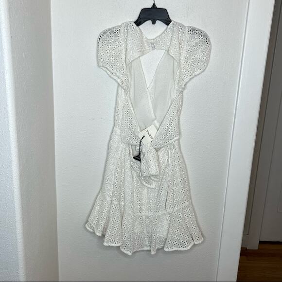 New Bardot White Eyelet Mini Dress Womens size 6 - Picture 5 of 9